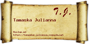 Tamaska Julianna névjegykártya